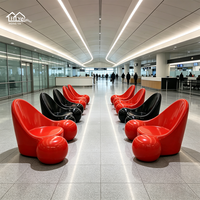 Fauteuil de salon commercial modulaire personnalisé, directement de l'usine, design moderne et créatif en FRP, sièges publics pour centre commercial, hall d'hôtel, OEM ODM