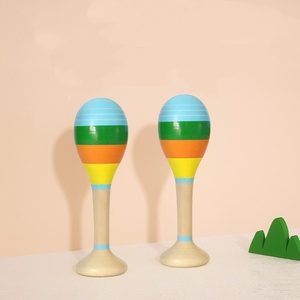 Maracas de Madera Coloridas, Instrumento de Percusión Orff, Juguete Musical Educativo para Niños, Sonajero, Maraca de Juguete - Product Image 5