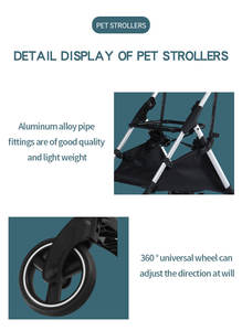 M301 perjalanan luar ruangan aluminium Aloi portabel dipisah 4-roda kereta dorong anjing pabrik grosir - Product Image 5