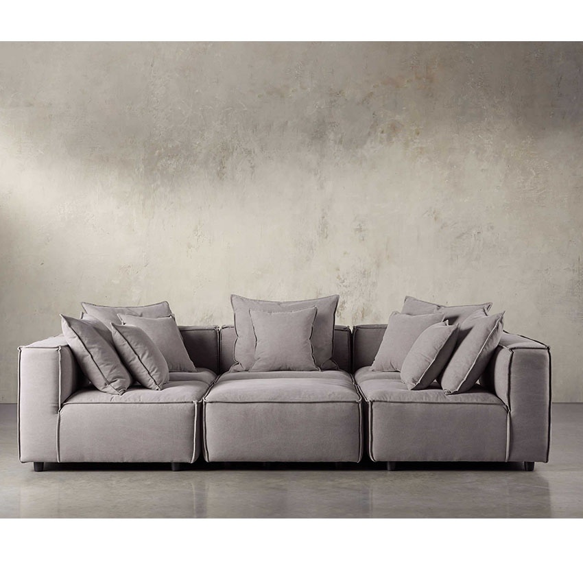 Hot sale 6 piece customize thick cushion living room home sectional sofa set