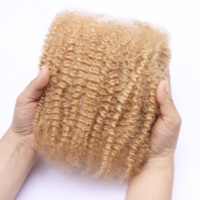 Dejavu Luxury Brazilian Remy Afro Kinky Bulk 100% Cheveux Humains pour Tressage, Lots de Cheveux Vierges Blonds # 613 # 27 30-100g