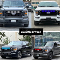 TGZ Ambre Rigide LED Grille Marqueur Barre Lumineuse 4 en 1 Avertissement DRL Accessoire ABS Logement pour Ford F150XL T Mooels 2021-2022