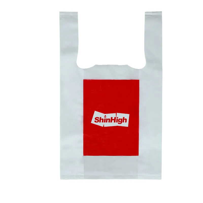 Customizable logo biodegradable milk tea plastic bag branded biodegradable plastic tshirt bag