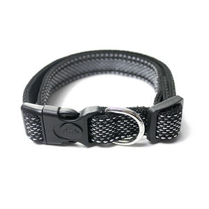 Aanpasbare Reflecterende Polyester Hondenhalsband Met Massief Patroon, Gewatteerd Geweven Voor Grote Middelgrote Kleine Puppymaten - Product Image 2