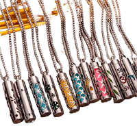 Nouveau Collier Pendentif Unisexe en Acier Inoxydable Balle Cylindrique pour Huile Essentielle Parfumée, Design Tendance et Élégant