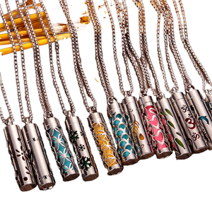 Хит продаж, унисекс, шарик-цилиндр из нержавеющей стали, ароматное эфирное масло, парфюмерное ожерелье, модный стильный дизайн - Product Image 2