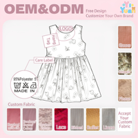 Robe d'été sans manches pour filles, motif floral pêche, en tissu de soie de lait, avec motif personnalisé, support OEM ODM
