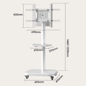 26-70 इंच फुल मोशन रोटेटेबल मोबाइल टीवी कार्ट फ्लोर मॉनिटर स्टैंड ऊंचाई समायोज्य टीवी ट्रॉली - Product Image 3