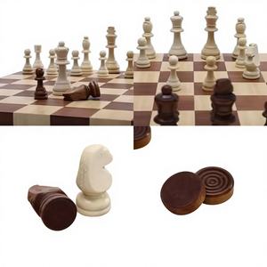 Échiquier en bois poli, moderne, minimaliste, personnalisé, écologique - Thème antique, objet de collection, décoration intérieure - Product Image 1