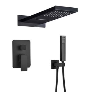 Combo de Ducha de Lluvia Cromada de Lujo, Montado en Techo y Pared, con Jets de Latón Ocultos y Válvula de Cerámica para Hoteles - Product Image 1