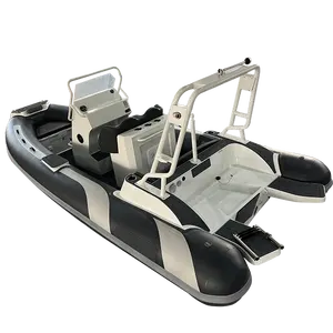 CE approval luxury Sport Aluminum RIB 580 Deep V Hypalon RIB Inflatable Rigid Boat with motor