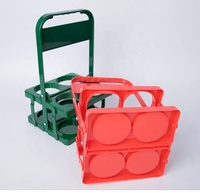 Lot de 4 supports à bière en plastique pliables imprimés sur mesure en usine panier boîte de transport de bière boisson vin bière porte-bouteille paniers