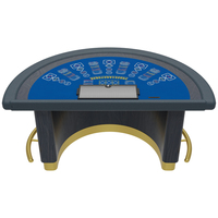 Tables de poker rondes de luxe modernes et professionnelles de haute qualité, personnalisées, pour 5 joueurs, avec 3 jeux de cartes, à vendre