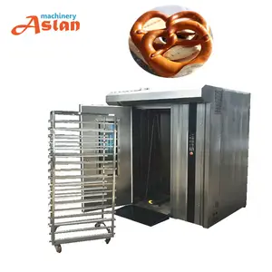 Oven pemanggang kue roti elektrik,/jenis putar 32 nampan berputar Pretzel roti