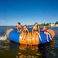 Trampoline aquatique gonflable en PVC pour usage extérieur, plateforme flottante de baignade pour enfants et adultes, portable