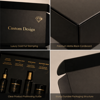 Maßgefertigte Schwarze Karton-Versandboxen für Kosmetik Luxusgeschenke mit Prägung Umweltfreundlich & aus Recyclingmaterialien