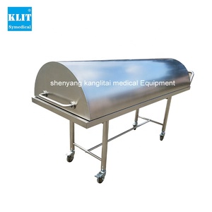 Mesa de disección elevadora con cubierta negra, camilla móvil para transporte de cadáveres para uso hospitalario - Product Image 3