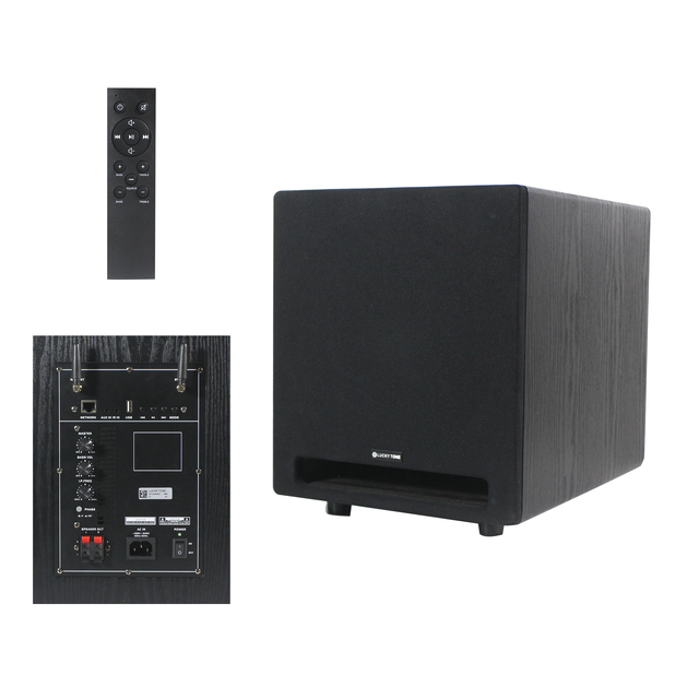 V Factory Supply Multi-functional WiFi Bluetooth Subwoofer USB AUX Inpu Stereo Output Upgrade Passive Speakers