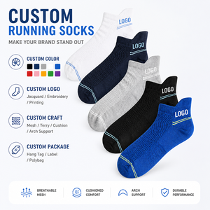 Calcetines Deportivos Personalizados con Logotipo, Calcetines de Running hasta el Tobillo con Tira en el Talón, Transpirables, Acolchados, de Alto Rendimiento, OEM - Product Image 1