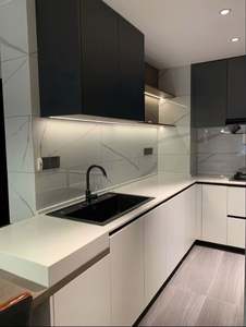 Muebles para el Hogar de Tablero de Partículas con Acabado Melamina Estilo Europeo Italiano, Gabinete de Cocina Modular Moderno Automatizado - Product Image 3