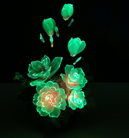 Dekorasi Bunga Artificial Serat Optik Magnolia dan Peony dengan Lampu LED RGB untuk Dekorasi Interior