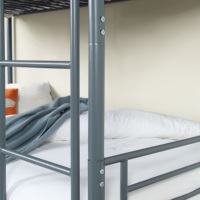 Lit superposé en acier robuste pour dortoir scolaire, cadre de lit double en métal pour adultes