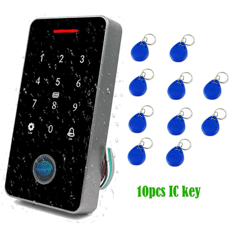 Bluetooth tuya APP Back light Touch 13.56 Mhz RFID Card Access Control keypad Door Lock Opener WG Output IP67 Waterproof