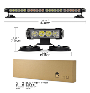 Luz Estroboscópica de Advertencia de 56 LED, 18W, Fila Larga, Rojo, Azul, Blanco, Verde, Ámbar, con Disco Magnético de Succión para Techo de Auto o Camión - Product Image 6