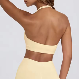 เสื้อชั้นในออกกำลังกายแบบคอวีลึก แห้งเร็ว ยืดหยุ่นสูง ผลิตจากผ้าสแปนเด็กซ์และไนลอน เหมาะสำหรับโยคะและการออกกำลังกาย - Product Image 2