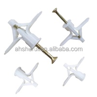Cheville papillon en plastique de haute qualité, prix usine, autoperceuse pour cloison sèche, filetage M4, diamètre 13mm, capacité 20-30KG, Chine