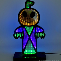 Lampe citrouille LED 3D personnalisée en ABS acrylique, effet infini, éco-responsable, pour décoration d'Halloween, lumière de table pour fêtes, fabricant