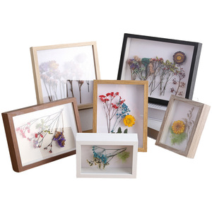Cadres de boîte à souvenirs en gros, cadre photo carré en bois fait à la main avec un espace vide pour les fleurs séchées et la collection de coquillages - Product Image 2