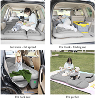 Colchón Inflable Portátil de Tamaño Completo, Colchón de Aire de PVC Flocado para Exteriores con Respaldo y Almohada para el Hogar, Camping, Auto, SUV, Cama de Viaje
