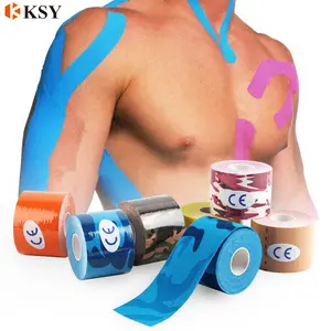 Bande de kinésiologie de haute qualité, bâton de muscle, bande de sport élastique, bandage imperméable, multicolore