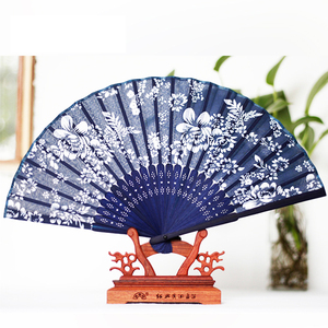 Color <span class=keywords><strong>Chino</strong></span>/Floral patrón al azar orquídea tela de bambú ventilador de bolsillo <span class=keywords><strong>casa</strong></span> decoración artesanal suministros - Product Image 5