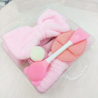 Ensemble de bandeaux de spa, kit de soins du visage avec bandeau, brosse à visage en silicone, outils cosmétiques pour filles, lavage du visage, OEM