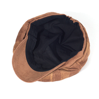 Gorro de Pana a Cuadros, Estilo Vintage, Gorra Plana para Conductor, Cálida para Otoño e Invierno, Gorra Deportiva de Béisbol, Gorra Newsboy