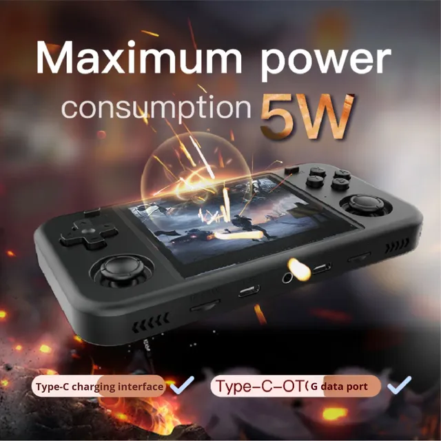 O30S 3.5 Inch IPS Portable Video Game Console 640X480 1.5GHz Mali-G31 MP2 20+ Emulators Linux OS 3000mAh Battery 5H Playtime