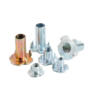 Insert d'écrou en T à quatre griffes en acier inoxydable 304 en gros d'usine pour meubles en bois galvanisé/nickelé filetage métrique 4 broches - Product Image 2