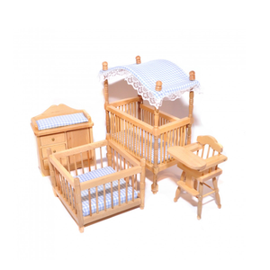 Maison de <span class=keywords><strong>poupée</strong></span> ensembles de pépinière Miniature <span class=keywords><strong>en</strong></span> <span class=keywords><strong>bois</strong></span> meubles pour enfants modèle de simulation berceau, lit, chaise haute, <span class=keywords><strong>table</strong></span> <span class=keywords><strong>à</strong></span> <span class=keywords><strong>langer</strong></span> - Product Image 1