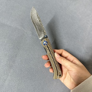 Textura rugosa <span class=keywords><strong>Piel</strong></span> de pitón como mango G10 Cuchillo plegable de Damasco Bolsa de PU Agujero de cordón con ESTUCHE DE REGALO Cuchillo de bolsillo - Product Image 5