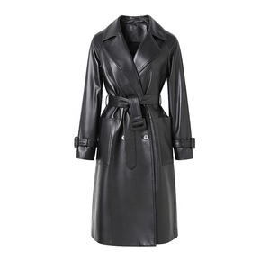 Nuova moda giacca di <span class=keywords><strong>pelle</strong></span> stile lungo <span class=keywords><strong>Trench</strong></span> <span class=keywords><strong>in</strong></span> <span class=keywords><strong>pelle</strong></span> di colore personalizzato da donna - Product Image 1