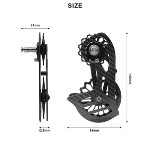 RIDERACE Roue de guidage 13-17T grande taille en fibre de carbone pour vélo de route pliant, poulie de dérailleur arrière en céramique pour <span class=keywords><strong>Shimano</strong></span> <span class=keywords><strong>R7000</strong></span> - Product Image 6