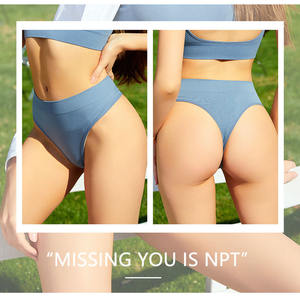 Culottes pour femmes mode couleur unie tongs <span class=keywords><strong>femme</strong></span> sous-vêtements sans couture Lingerie Sexy respirant confortable g-strings chaud t-back - Product Image 3