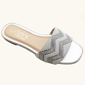 Nuevas Sandalias Planas de Verano con Punta Cuadrada y Pedrería Brillante para Mujer - Estilo Babucha Diaria - Product Image 3