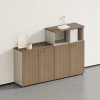 Meuble de bureau en bois écologique de niveau E0, armoire de rangement basse avec serrure à code sécurisée, bac à fleurs et meuble à thé/eau