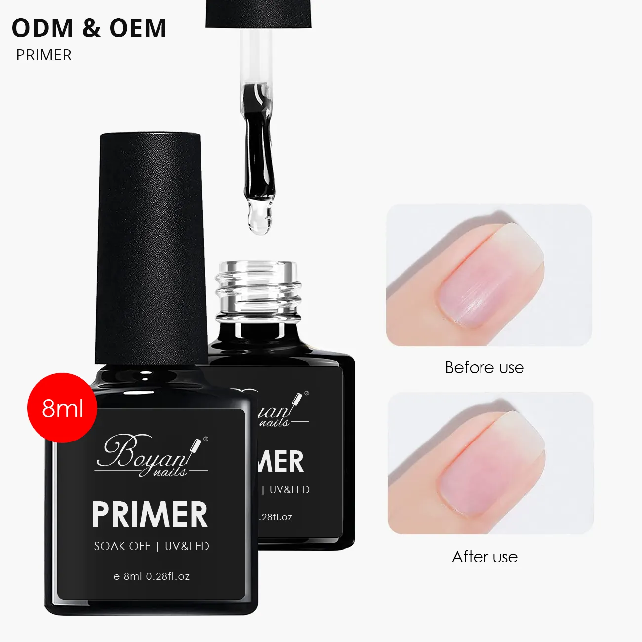 Déshydrateur doux de liaison de protéine SCI et gel d'apprêt vernis à ongles acrylique bouteille en vrac uv