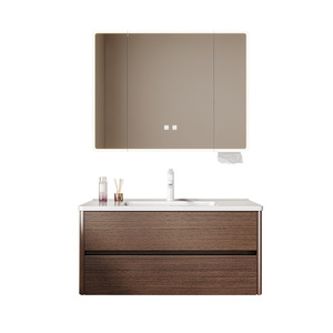 Mueble de Baño Vintage Italiano de Titanio, Madera Sólida de Nogal Multicapa, Lavabo Integrado de Cerámica - Product Image 2