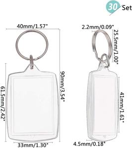 Boş fotoğraf ekleme anahtarlıklar akrilik fotoğraf Snap anahtarlık dikdörtgen özel boş fotoğraf anahtarlık DIY resim - Product Image 2