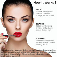 Complément alimentaire de beauté pour adultes de haute qualité, gommes à la biotine et au collagène pour cheveux, favorisent l'énergie et des cheveux plus forts